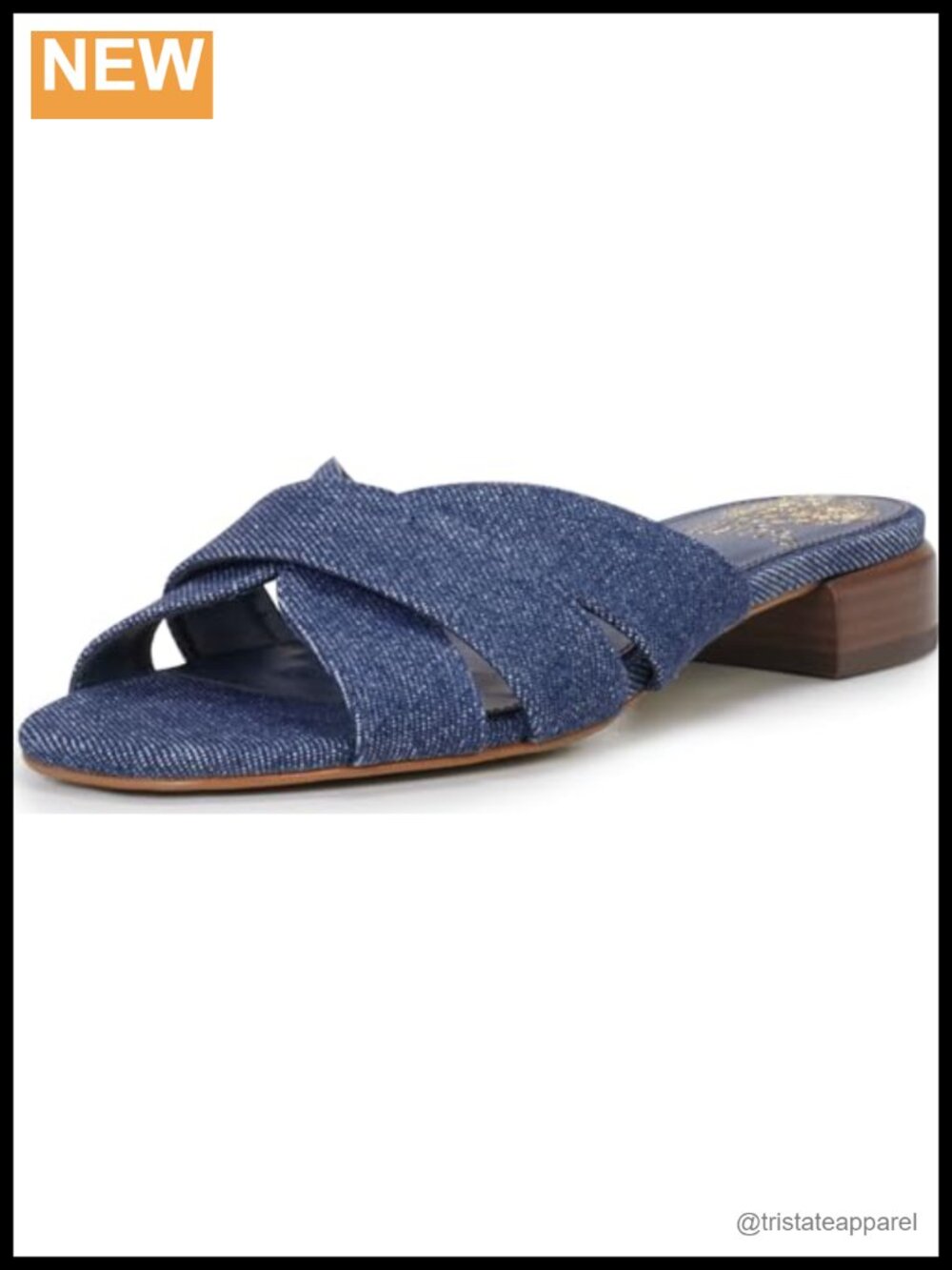 Maydree Slide Sandal Stacked Heel Ankle Strap Open Toe